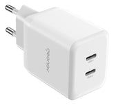 Carregador Turbo Universal 35w Gan 2 Portas Usb-c Geonav Cor Branco