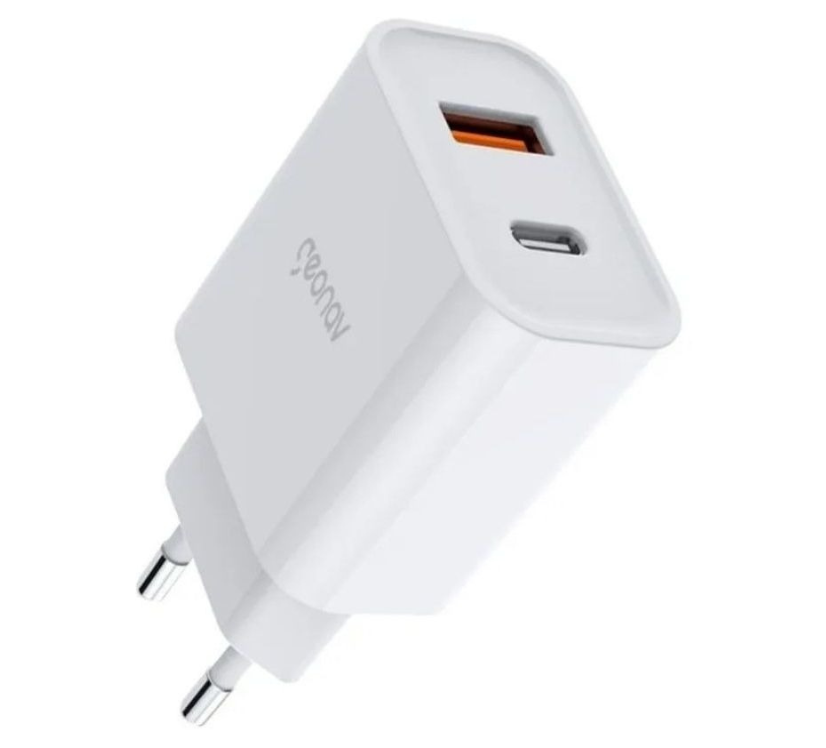 Carregador Ultrarrápido Duplo Power Delivery 20w Quick Charge 18w CH20PDQC Geonav Branco